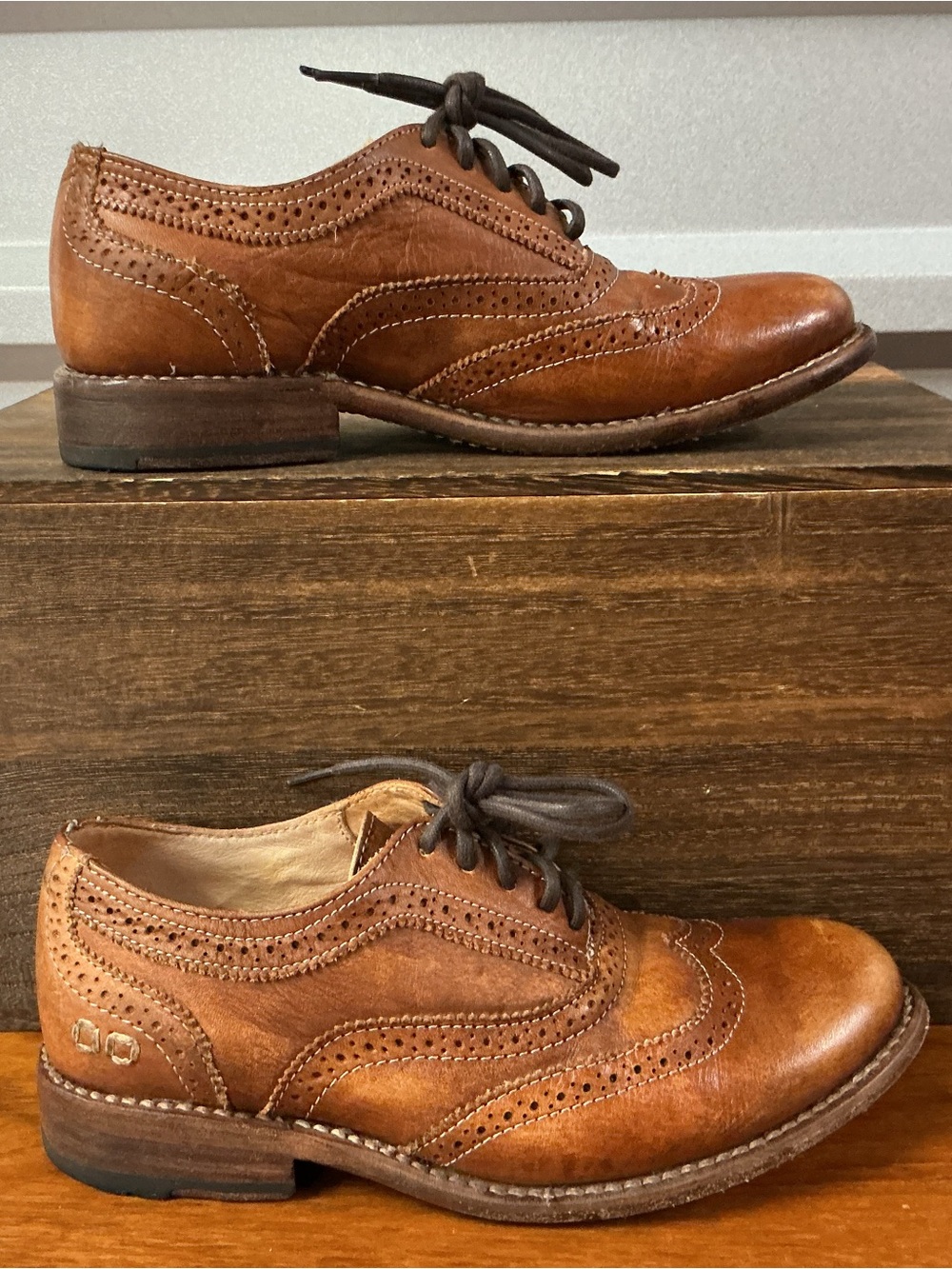 Bed Stu Lita Channing Oxford Shoes Wingtip Cobbler Distressed Leather Women 6.5